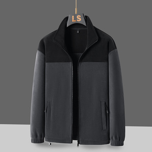 Autumn and Winter Olympic fleece stand collar fleece jacket men's and women's outdoor thickened warm cardigan hot cold-proof men's jacket
