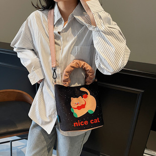 Cross-border New Cute Cartoon Kitten Style Casual Handbag 2025 New All-match Personalized Creative Shoulder Bag