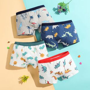 Four Boys' Underwear Cotton Children's Boxers Boys Small Medium and Large Children's Cartoon Boxers Men's Baby Underwear