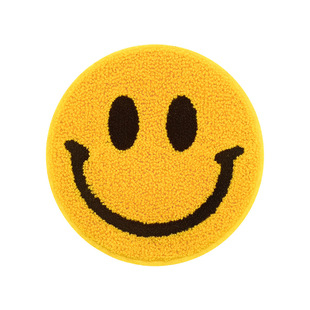 Towel Embroidery Smiley Classic Patch Clothes Decoration Embroidery Computer Embroidery Sticker Yellow Expression Trendy Brand Embroidery Sticker