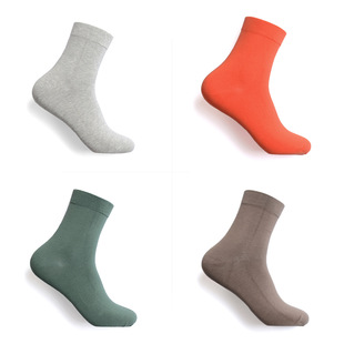 25 new 2/60s pure cotton men's solid color mid-tube socks