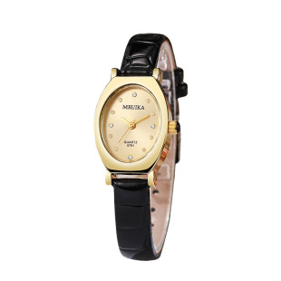 New Retro Women's Belt Watch Women's Fashion Simple Oval Small Dial Temperament Antique Exquisite Quartz Watch