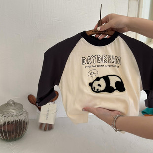 Cotton Spring and Autumn New Children's T-Shirt Boy's Long Sleeve Cartoon Pic Cartoon Girl's Baby's Base Color-matching Top