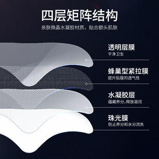 Han Lun Meiyu Condensing Water Microcrystal Forehead Paste Sichuan Pattern Forehead Gel Desalinates Wrinkles Tightening Skin Hydrating and Moisturizing