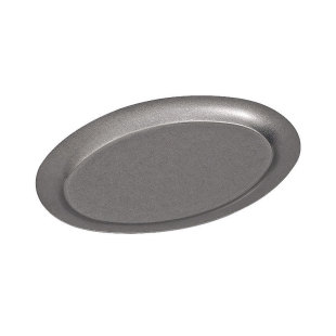 Vintage Stainless Steel Plate 304 Vintage Snowflake Grey Style Oval Plate Flat Plate Barbecue Hot Pot Restaurant Shallow Plate