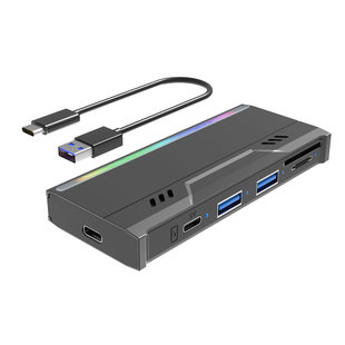 2023 cross-border new private model multifunctional M.2 solid-state hard disk box NVME/NGFF hard disk HUB/TF/SD card