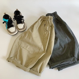 Maibao Children's Casual Pants 2025 Spring and Autumn New Boys' Western Style Cotton Trousers Children's Wear Simple Style Stitching Pants