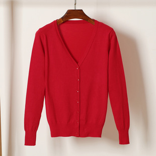 Korean Style New Style Tops with Long-sleeved Knitwears, Cardigans, Knitwears, Women's Spring & Fall Short Thin Large Size Jackets