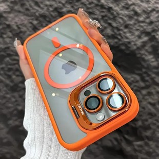 Применимо iPhone16PRO чехол для телефона магнитный всасывающий держатель объектива акриловый прозрачный яблоко 15/14 жесткий корпус против падения