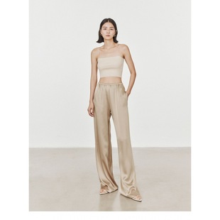 Triacetate Satin Wide Leg Pants Women's Summer High Waist Dagging Pants Women's Spring and Autumn Straight Casual Trousers Cloud Pants
