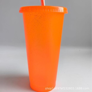 Factory Straight Out Large Capacity 710ml Plastic Straight Tube Cup Fashion Single Layer Cold Drink Coffee Cup Portable Water Cup Wholesale