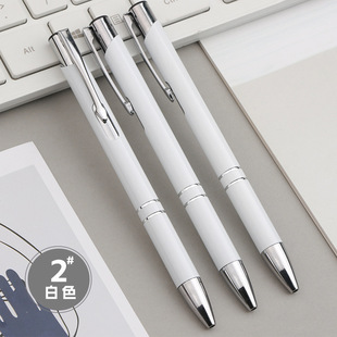 Cross-border Oblique Metal Pen Color Rod Spray Paint Push Advertising Gift Pen Aluminum Rod Double Coil Ballpoint Pen in stock
