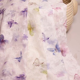 in stock butterfly dancing chiffon bamboo leaves cut flowers small fresh spring and summer polyester women's suspenders children's clothing manufacturers fabric