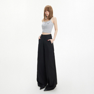 YC & American Retro High Waist Loose Wide Leg Pants All-match Dumped Micro Horn Suit Casual Pants Women's Spring and Summer