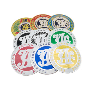 Jaf Japan Automobile Federation Jdm Culture Aluminum Alloy Material Personalized Body Stickers Cross-Border Hot Sale in Stock
