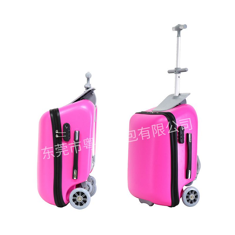 Solid Color Children's Trolley Luggage 20inch Mini Ride-On Lightweight Carry-On Suitcase Casual Travel Spinner Rolling Suitcase