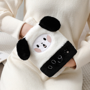 Autumn and winter new cute plush hand injection hot water bag thickened explosion-proof PVC warm water bag removable and washable in stock wholesale