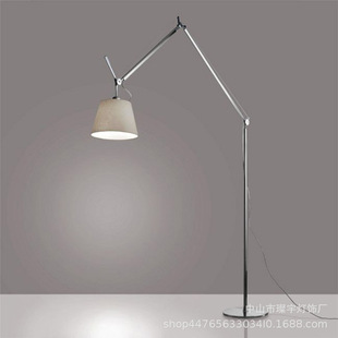 Rocker arm long arm industrial wind folding office sofa floor lamp reading cream straw hat LED stand cloth cover wall lamp