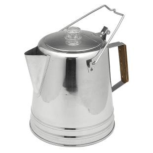Outdoor Camping Stainless Steel Coffee Pot Portable Tea Pot Kettle Large Capacity Camping Cookware Stainless Steel Percolation Pot
