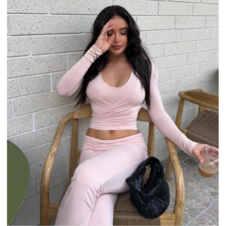 Csb* European and American Strappy Long-Sleeved Cardigan Fitness Strappy Elegant Pilates Slim Yoga Elastic Nude Feeling 81777