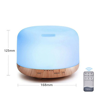 500ml large capacity remote control colorful creative aromatherapy lamp humidifier household wood grain ultrasonic essential oil aromatherapy machine