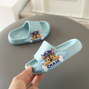 Wangwang team poop feeling 3 children's slippers Summer Boys cartoon girls indoor non-slip bath slippers eva