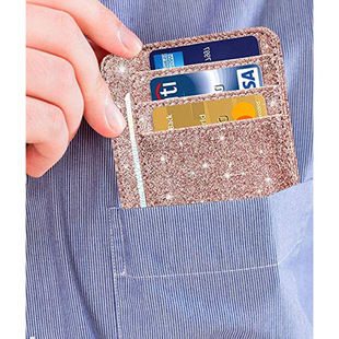 Scandinavian Fashion Gypsophila Leather Coin Purse with Multiple Card Slots, Id Card, Bank Card Leather Card Holder with Printed Logo