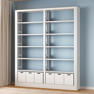 Library Bookshelf Home Living Room Steel Bookcase Bedroom Children's Picture Book Rack Floor-Standing Multi-Layer Iron Storage Shelf