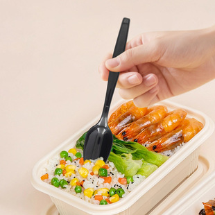 Yushei manufacturers wholesale thickened pp material disposable spoon commercial take-out disposable fork spoon plastic spoon