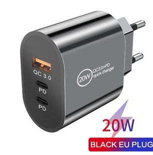 Новый трансграничный порт PD 12 Вт Dual C + USB быстрое зарядное устройство для мобильного телефона Европейский стандарт американский стандарт многопортовый адаптер для быстрой зарядки