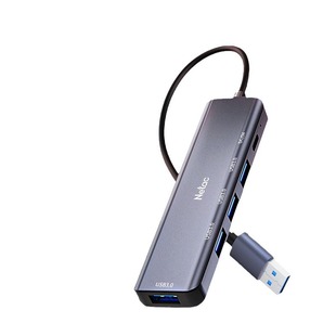 USB-A док-станция Netac USB3.0 * 4 Интерфейс из алюминиевого сплава Универсальный компьютерный аксессуар 1 буксировка 4 высокая скорость
