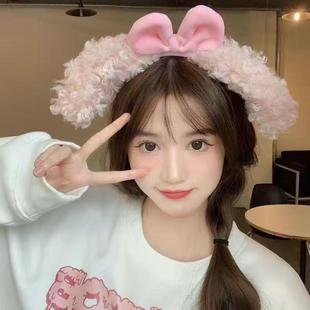 Cute Girl Fairy Hair Hoop Plush Dog Hair Hoop Internet Popular 2024 New Female Face Wash Hair Hoop Hair Accessories for Women