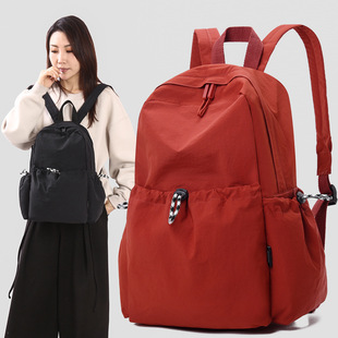 Korean Style Bag Women's 2025 Spring New Backpack Nylon Cloth Backpack Casual Student Travel Schoolbag Solid Color Trendy