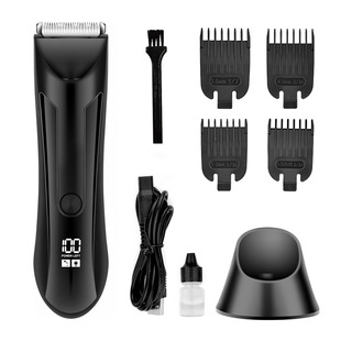 New Men's electric private trimmer Shaver washing scraper leg hair body hair scissors LCD Digital Display LED