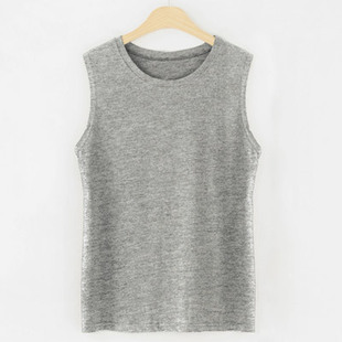 Korean-style summer round neck loose sleeveless vest T-shirt women's outer wear top long cotton bottoming end sensitive
