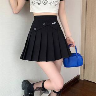 High-Waisted A-Line Pleated Skirt for Women 2025 Spring & Fall New Style Skirt with Waist Slimming Look Design Preppy Style Short Skirt