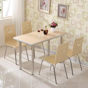 KFC dining table and chair combination snack bar fast food table and chair noodle shop canteen staff factory restaurant stainless steel dining table