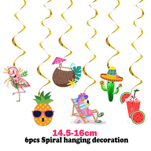 ALOHA Flamingo Pineapple Turtle Leaf Flag Balloon Combination Hawaiian Party Scene Mixed Color Sequin Balloon