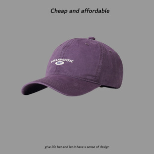 Ancora Red Baseball Cap Korean Style Trendy Brand Letter Embroidered Curved Brim Couple Men and Women All-match Cap