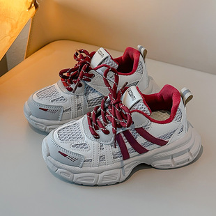 2025 Spring and Autumn New Children's Double Net Breathable Boys and Girls Casual sneaker Trendy Running Shoes for Middle School Students