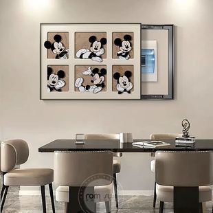 Cartoon Mickey meter box decorative painting high-end light luxury distribution box shelter mural restaurant weak switch box hanging painting