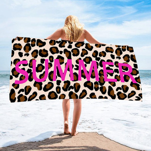 in stock Daifa Cross-border New Microfiber Beach Bath Towel Printed Towel Beach Swimming Vacation Absorbent Bath Towel