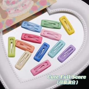 Candy color mini hairpin children's square BB clip doll bangs clip cute side hair accessories macaron headdress