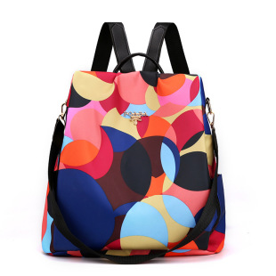 Cross-border Oxford Cloth Backpack Women's New Colorful Ball Fashion Women's Bag Fashion Simple Trendy Travel Commuter Bag
