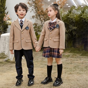 [English Clothing] English Style Suit Primary and Secondary School Students' School Uniform Class Clothing Kindergarten Garden Clothing Large Class Graduation Photo Clothing