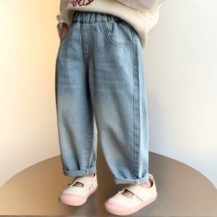 Cross-border Children's Wear Spring and Autumn New Trousers Girls' Baby Slim-fit Korean-style Pants Children's Casual Denim Pants