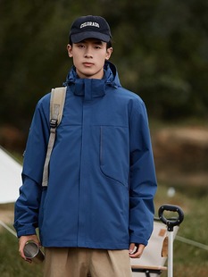 New Outdoor Jacket Three-in-One Detachable plus size Couple Jacket Windproof Waterproof Travel Mountaineering Suit for Men