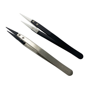Ceramic tweezers DIY pointed straight head clamping tool anti-static high temperature resistant plastic mouth tweezers precision jewelry