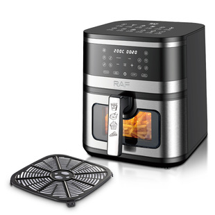 RAF European Standard Cross-border Air Fryer Large Capacity Multifunctional Intelligent Household Visual Electric Fryer 8L Smoke-free