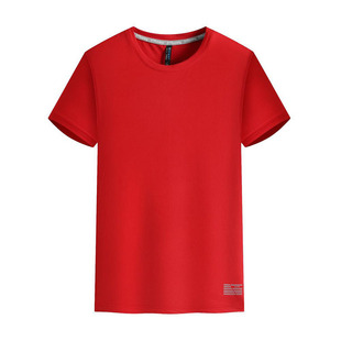 Summer Ice Silk Crewneck Quick-drying Short-sleeved Breathable Men's Ultra-thin Wear-resistant T-shirt Custom-made Advertising Shirt Printing logo Short-sleeved